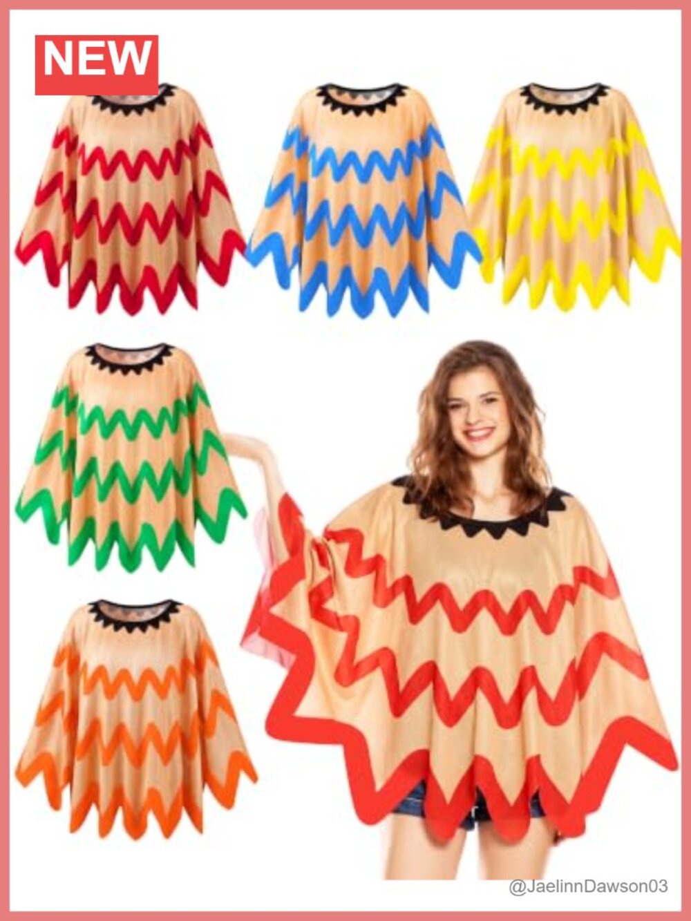 Xuhal 5 Pc Halloween Poncho Costume Set Unisex Adult Polyester